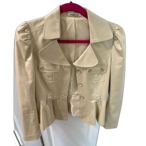 Arden B Women's Blazer Jacket Stretch Tan Cream Small Work Travel Office
